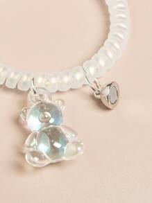 可愛漫畫小熊吊飾髮圈