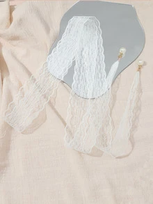 Cinturón de cordón con diseño de perla artificial - Blanco - Ver 4