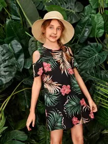 SHEIN Leap Crew Đầm Gái Nhiệt đới Boho - Nhiều màu - Xem 1