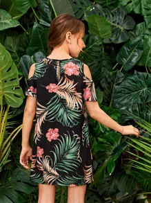 SHEIN Leap Crew Đầm Gái Nhiệt đới Boho - Nhiều màu - Xem 2