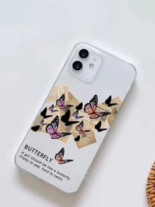 Funda de teléfono transparente con diseño de mariposa, versión internacional, no la versión nacional - Multicolor - Ver 2