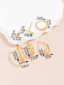 6入組水鑽裝飾耳環銅首飾類