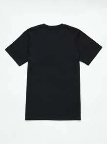 SHEIN LUNE Plus Floral & Figure Graphic Tee - Black - View 2