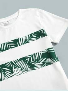 SHEIN Boys Tropical Print Top & Shorts Set - Multicolor - View 4