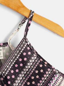 Girls Ditsy Floral Asymmetrical Hem Tank Top - Multicolor - View 4