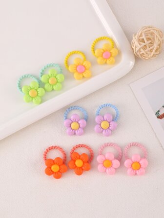 10入組花朵裝飾髮圈