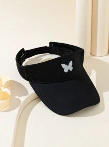 Butterfly Print Visor Hat - Black - View 2