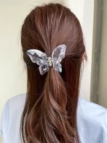 DAZY Butterfly Shaped Hair Claw - White - View 1
