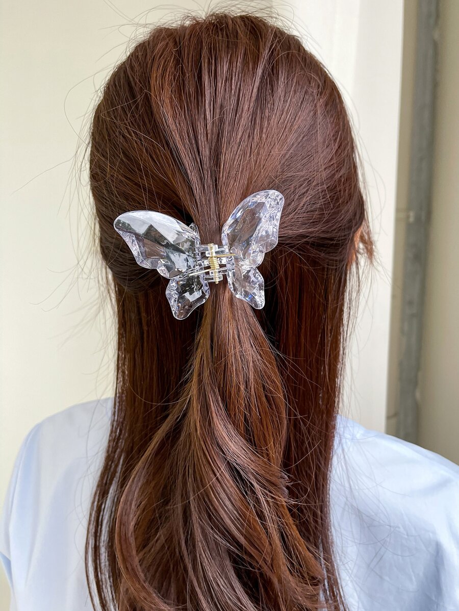 DAZY Butterfly Shaped Hair Claw - White - View 1
