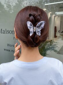 DAZY Butterfly Shaped Hair Claw - White - View 3