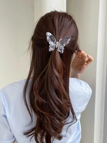 DAZY Butterfly Shaped Hair Claw - White - View 4