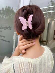 DAZY 蝴蝶形狀的髮夾，可愛風格 - 粉色 - 查看 5