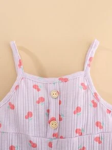 Peninsula Baby 女嬰印花背帶連體衣，夏季休閒風格 - 紫丁香色 - 查看 5