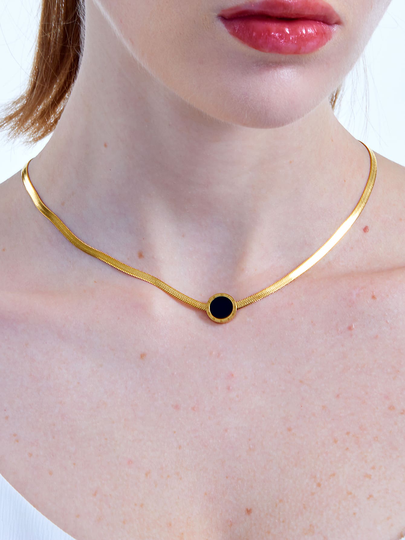 Roman Numerals Detail Chain Necklace - Multicolor - View 1