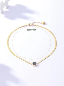 Roman Numerals Detail Chain Necklace - Multicolor - View 4