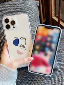 线条艺术透明手机壳，国际版，非国内版 - 彩色 - 查看 4