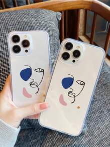 线条艺术透明手机壳，国际版，非国内版 - 彩色 - 查看 2