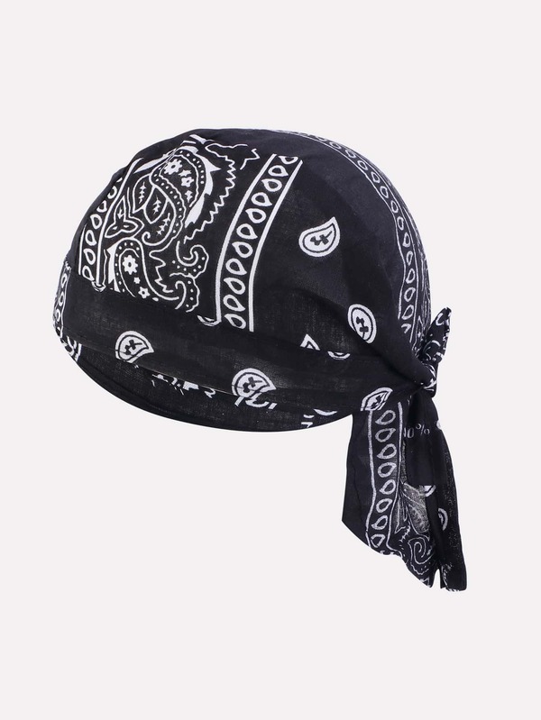 佩斯利印花頭巾帽