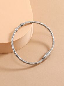 Pulsera de acero inoxidable - Plateado - Ver 1