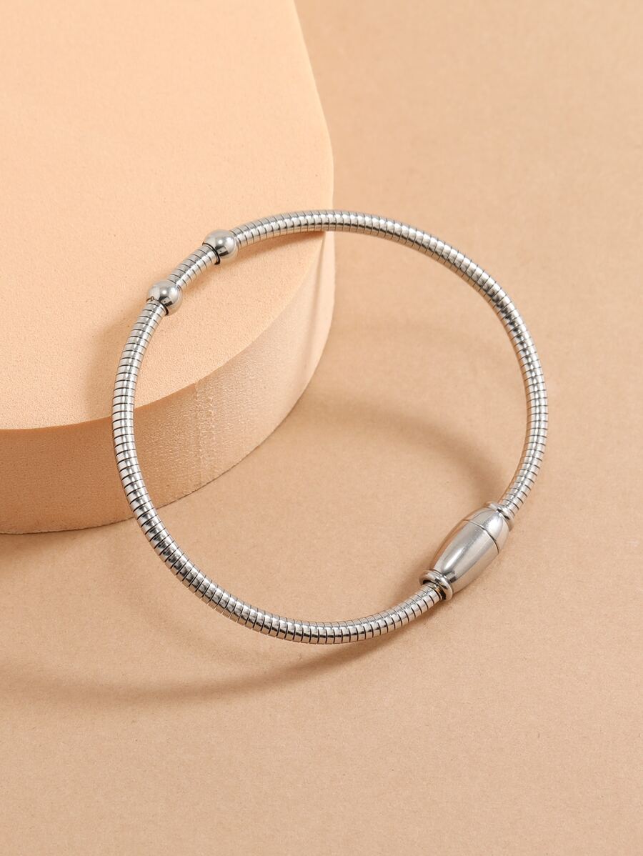 Pulsera de acero inoxidable - Plateado - Ver 1