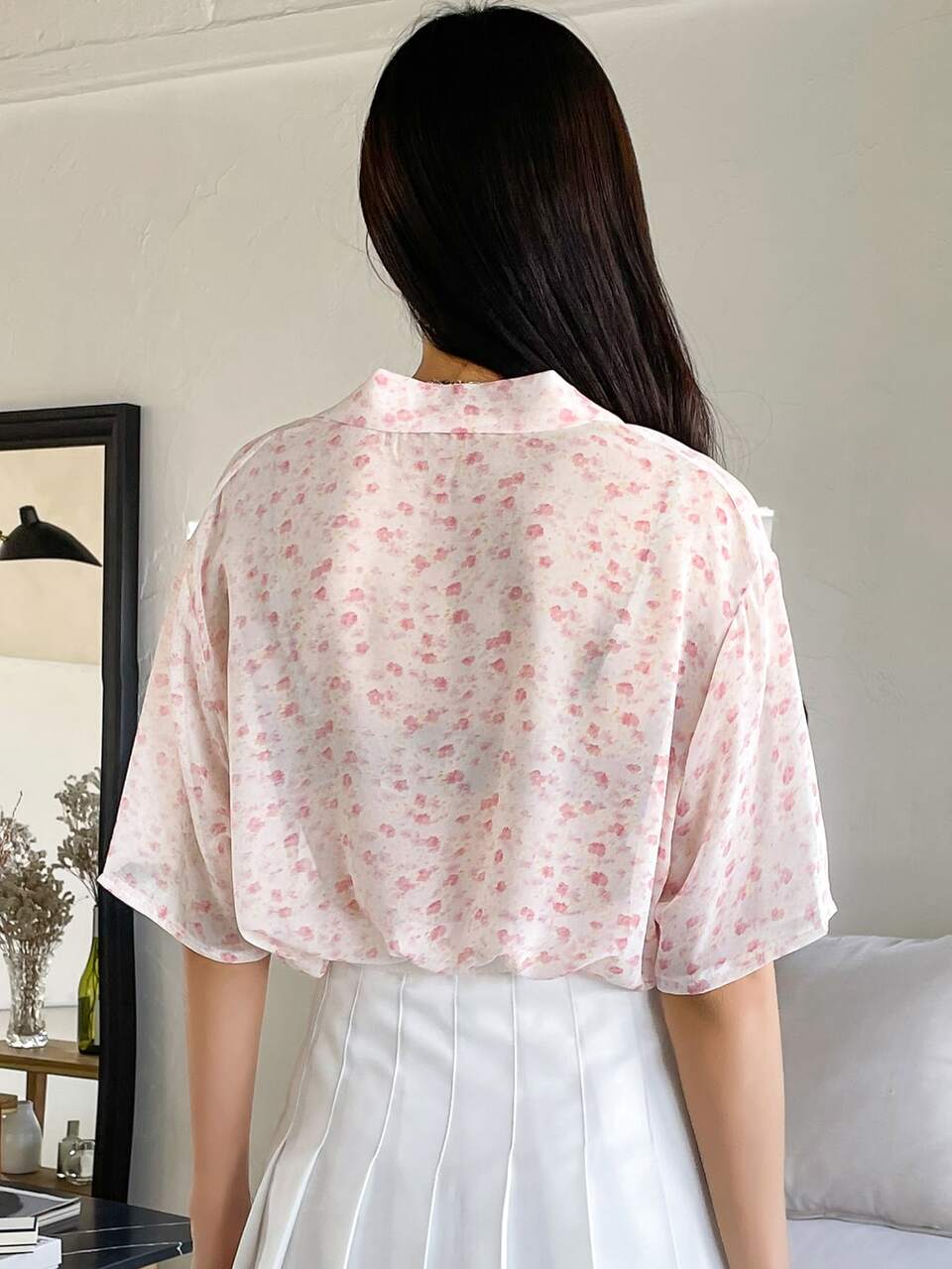 Ditsy Floral Drop Shoulder Blouse