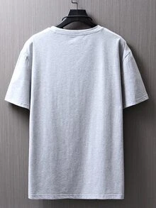 Manfinity Hypemode Men Cartoon Face Print Tee - Light Grey - View 2