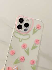 Flower Print Clear Phone Case - Multicolor - View 2