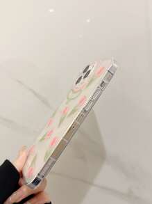 Flower Print Clear Phone Case - Multicolor - View 3