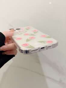 Flower Print Clear Phone Case - Multicolor - View 4