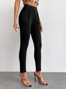 SHEIN PETITE 女裤 - 黑色 - 查看 3