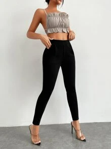 SHEIN PETITE 女裤 - 黑色 - 查看 5