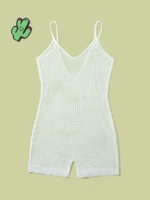 Girls Plain Hollow Out Cover Up - White - View 1