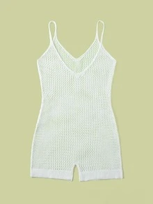 Girls Plain Hollow Out Cover Up - White - View 2