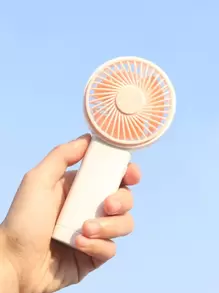 AOYI Ventilador LED portátil mini + cable de carga - Rosa - Ver 2