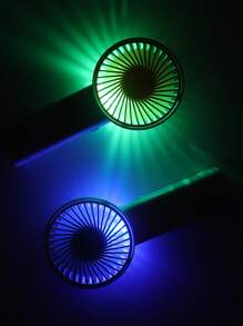 AOYI Ventilador LED portátil mini + cable de carga - Rosa - Ver 4