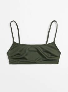 SHEIN ICON Solid Backless Cami Top - Army Green - View 5