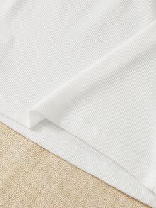 SHEIN EZwear Letter & Floral Print Crop Tank Top - White - View 5