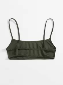 SHEIN ICON Solid Backless Cami Top - Army Green - View 6