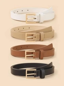 4件套优雅金属扣腰带，带打孔，适用于夏季、秋季、万圣节等场合的外套和连衣裙