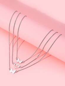 3入組女孩蝴蝶裝飾項鍊