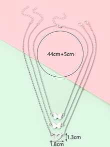 3入組女孩蝴蝶裝飾項鍊