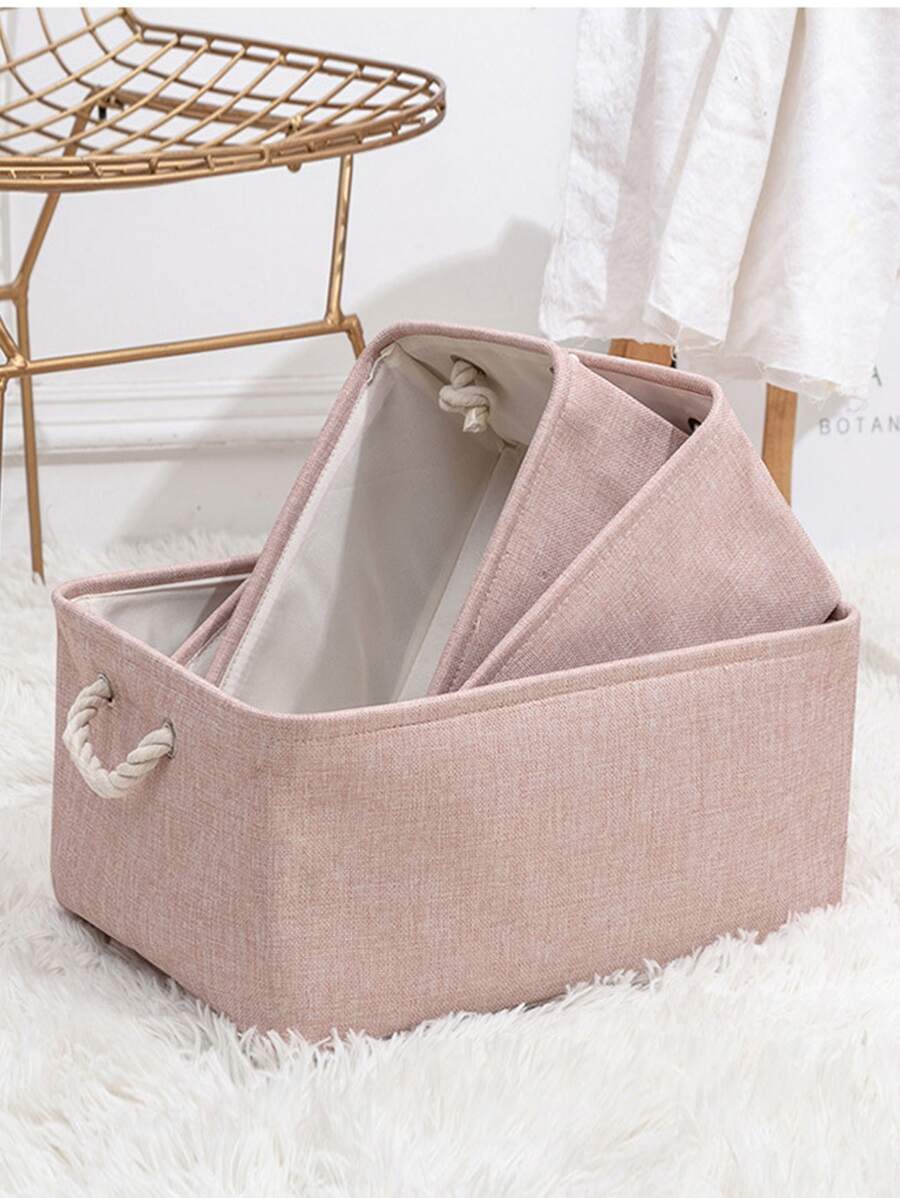 1pc Collapsible Laundry Hamper - Pink - View 1