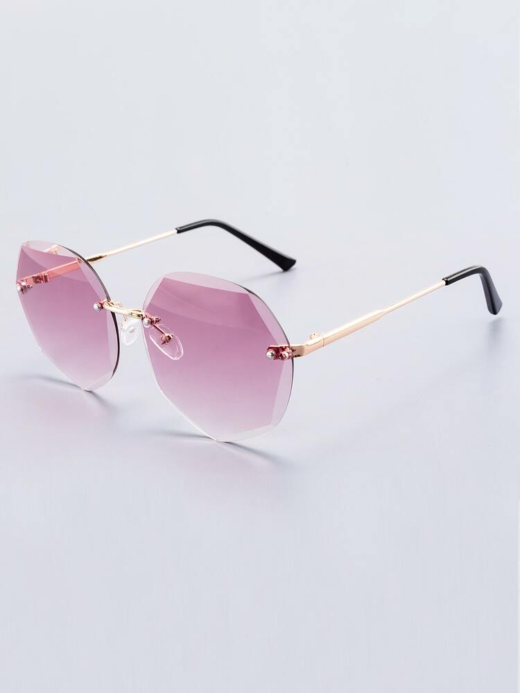 リムレス 多角形 フレーム サングラス | SHEIN JAPAN