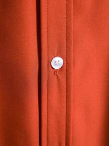 Manfinity Homme 男士口袋貼布襯衫寬鬆短袖扣領純色復古襯衫