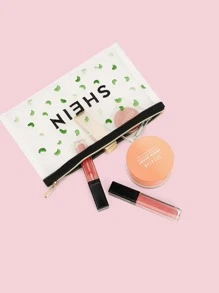 College Style Embroidered Monogram Clutch Bag , Beach - Black - View 2