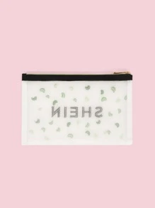 College Style Embroidered Monogram Clutch Bag , Beach - Black - View 3