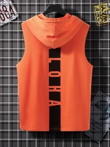 Manfinity Hypemode Tops Nam Dây kéo Khối Màu Lá thư Giải trí - trái cam - Xem 1