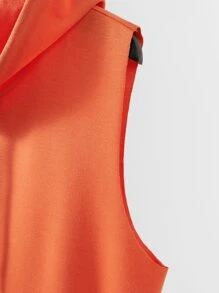 Manfinity Hypemode Tops Nam Dây kéo Khối Màu Lá thư Giải trí - trái cam - Xem 3