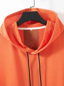 Manfinity Hypemode Tops Nam Dây kéo Khối Màu Lá thư Giải trí - trái cam - Xem 4