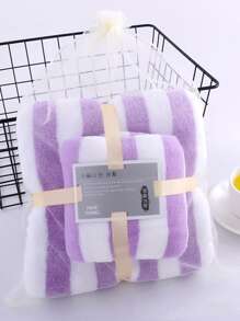 Bộ 1 khăn tắm + 1 khăn tắm vải nỉ san hô sọc dày, khăn tắm & khăn tắm, siêu mềm, thấm hút, thân thiện với da, thích hợp cho phòng tắm, phòng tập thể dục, khách sạn, kỳ nghỉ bãi biển, vật dụng thiết yếu hàng ngày, quà tặng hoàn hảo cho gia đình và du lịch Khăn tắm cho thẩm mỹ viện, khách sạn thể thao, vật dụng thiết yếu trong gia đình, khăn tắm, chăm sóc da - Nhiều màu - Xem 4